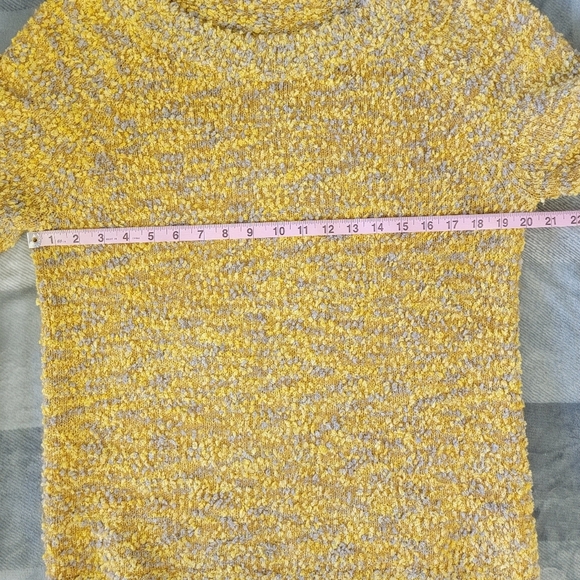 Soft Surroundings Yellow Gray Marled Textured Knit Sweater Size Medium - Picture 9 of 10